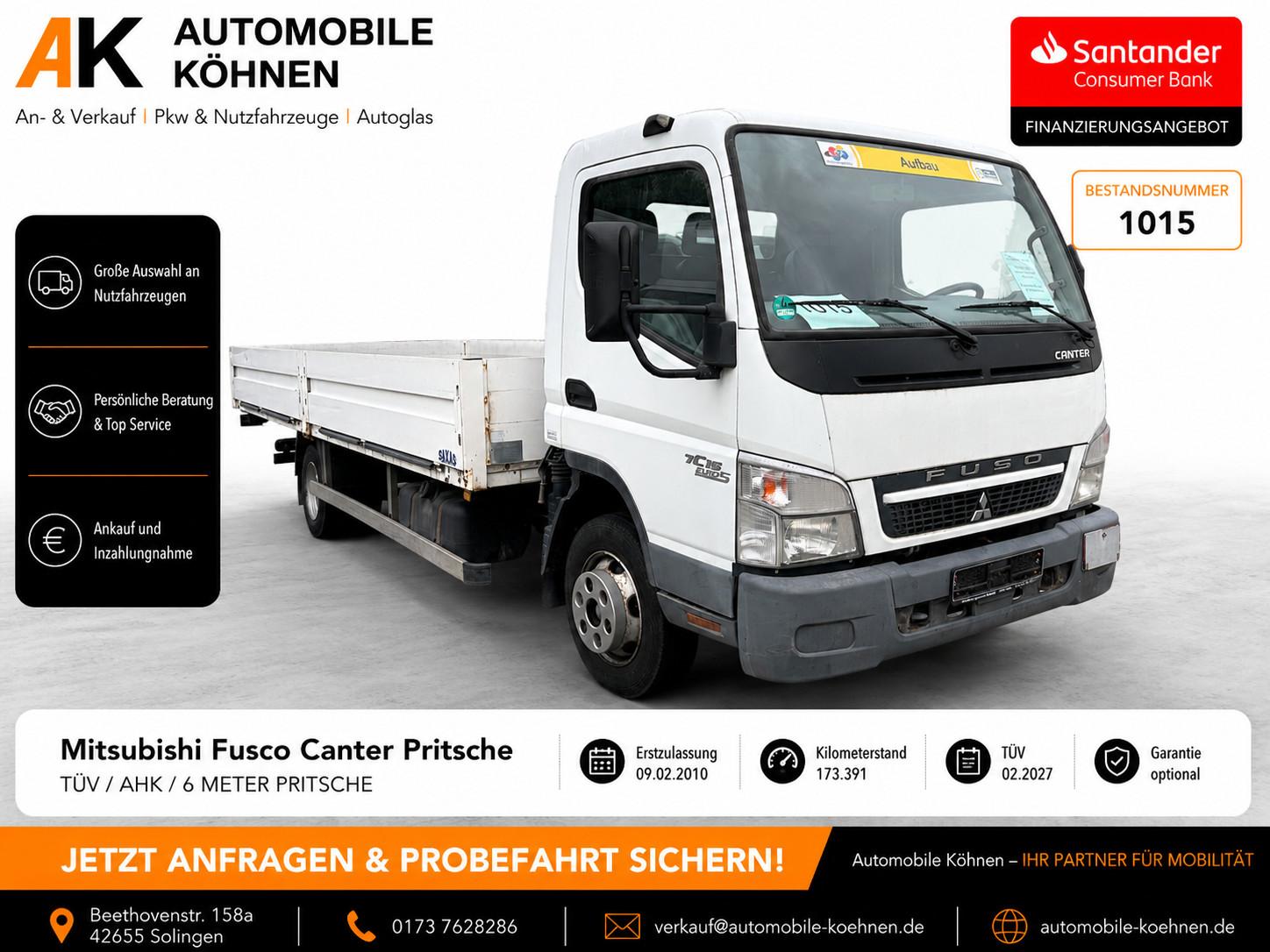 Mitsubishi Fuso Canter Pritsche / TÜV 02.2027 / AHK / 