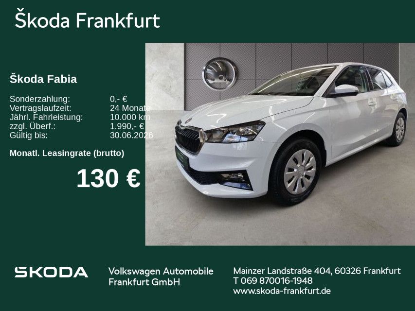 Skoda Fabia Essence 1,0 MPI 59 kW 5-Gang-Schaltgetrieb