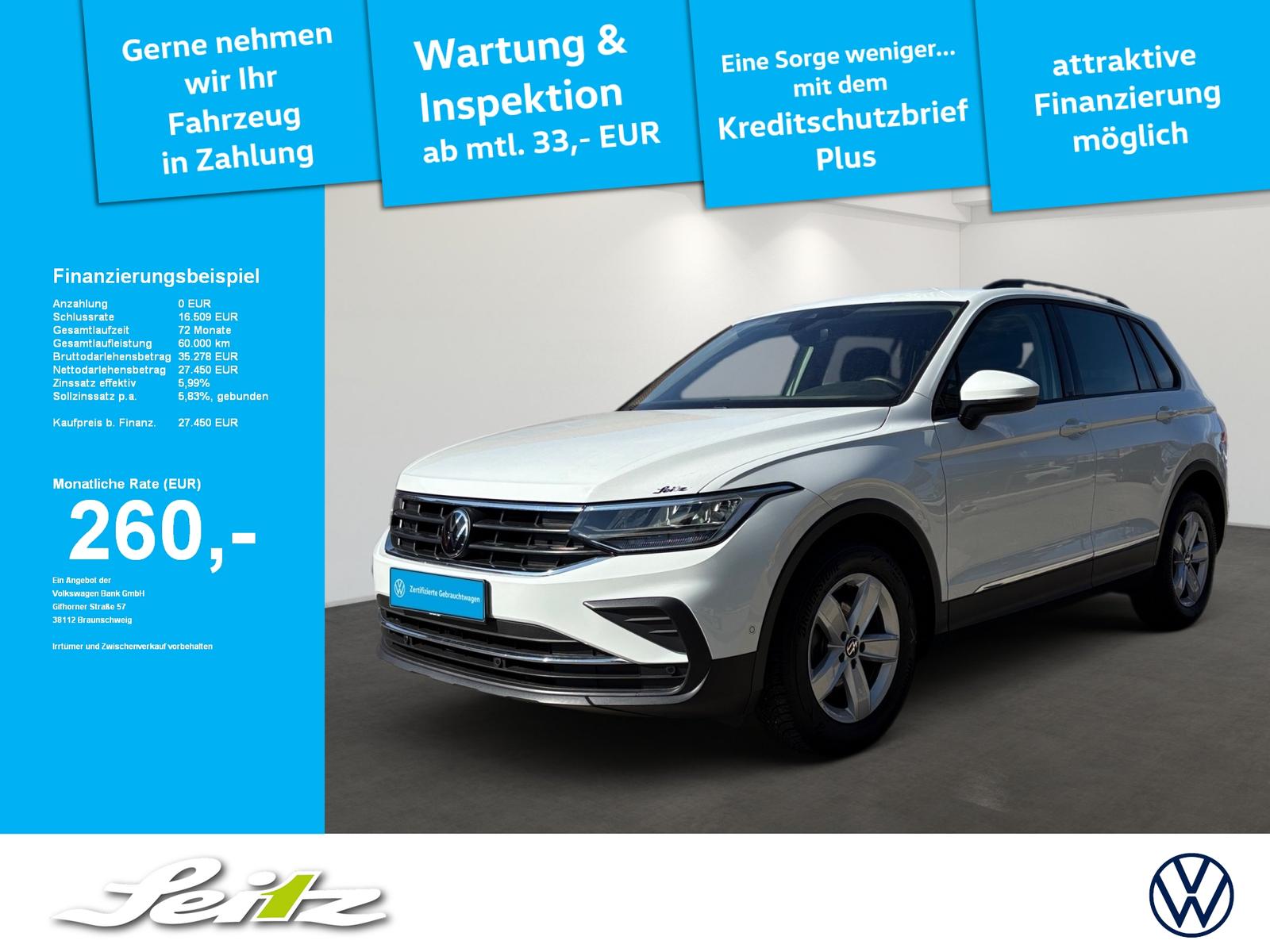 Volkswagen Tiguan 2.0 TDI DSG Life *LED*NAVI*PARKSENSOR*