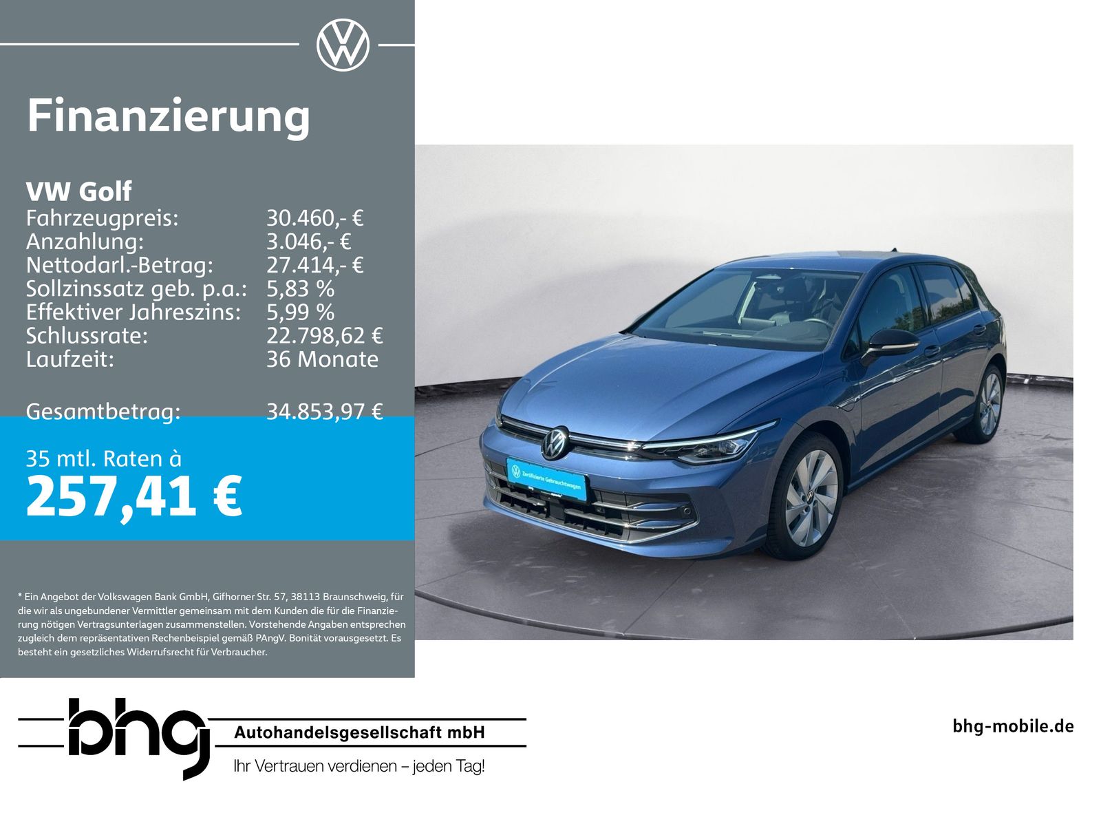 Volkswagen Golf 1,5 l eHybrid energy