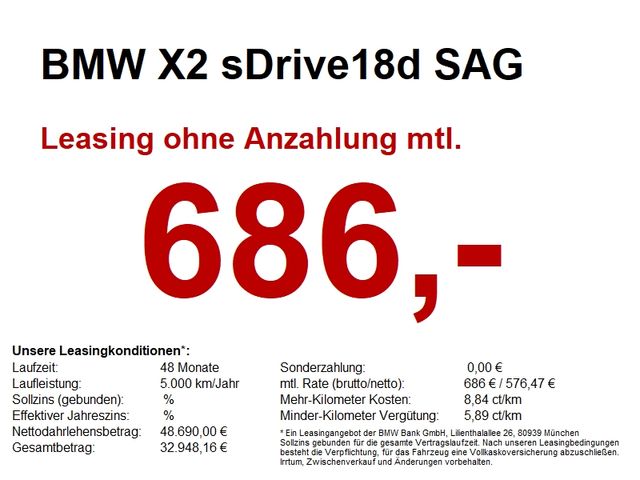 BMW X2 sDrive18d SAG M Sport AHK/PANO/AKUSTIK/CAM/hk