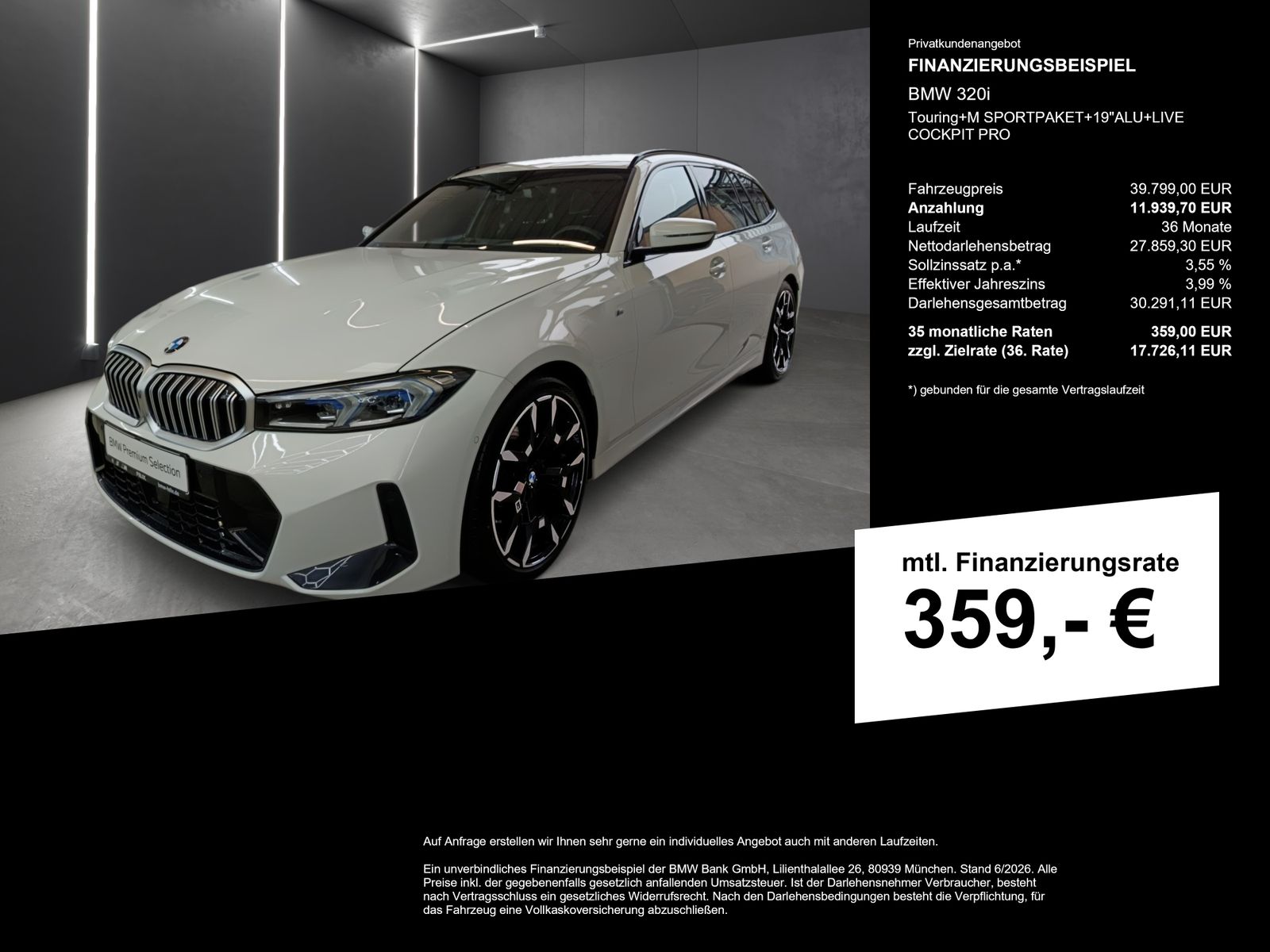 BMW 320i Touring+M SPORTPAKET+19"ALU+LIVE COCKPIT PR imagem 2