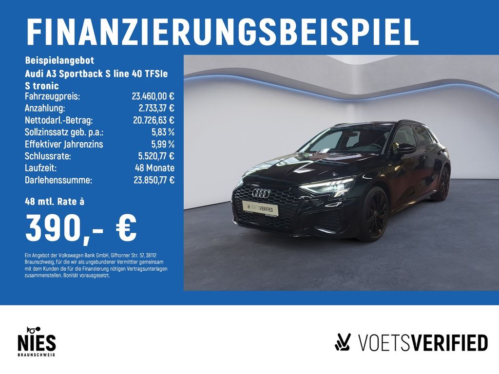 A3 Sportback S line 40 TFSIe S tronic ACC+LED+SH