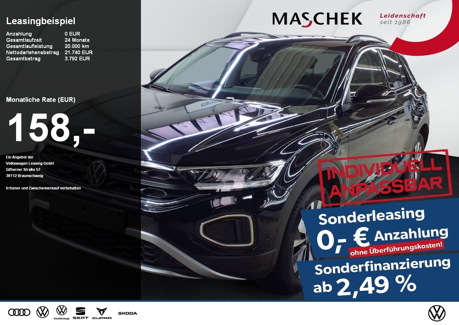 Volkswagen T-Roc Goal 1.0 TSI *Sonderleasing ohne zzgl. Kos