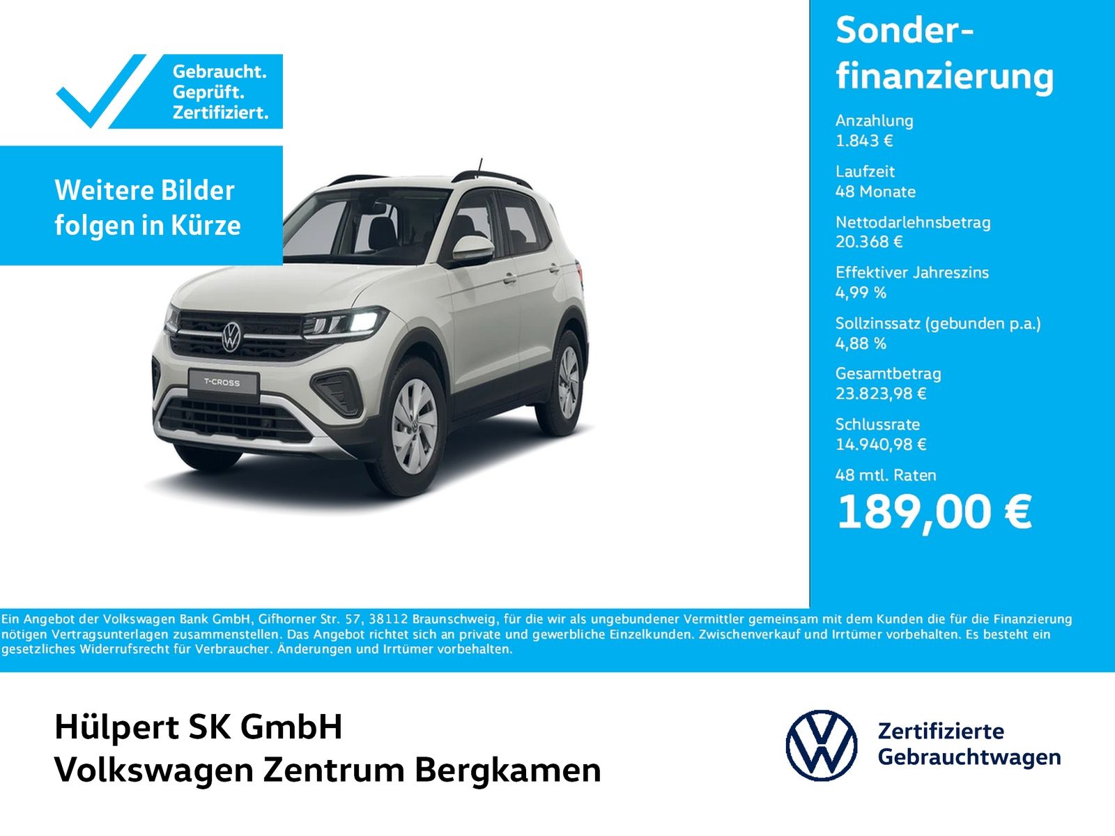 Volkswagen T-Cross 1.0 LIFE CAM ACC NAVI CARPLAY ALU SITZHZ foto 1