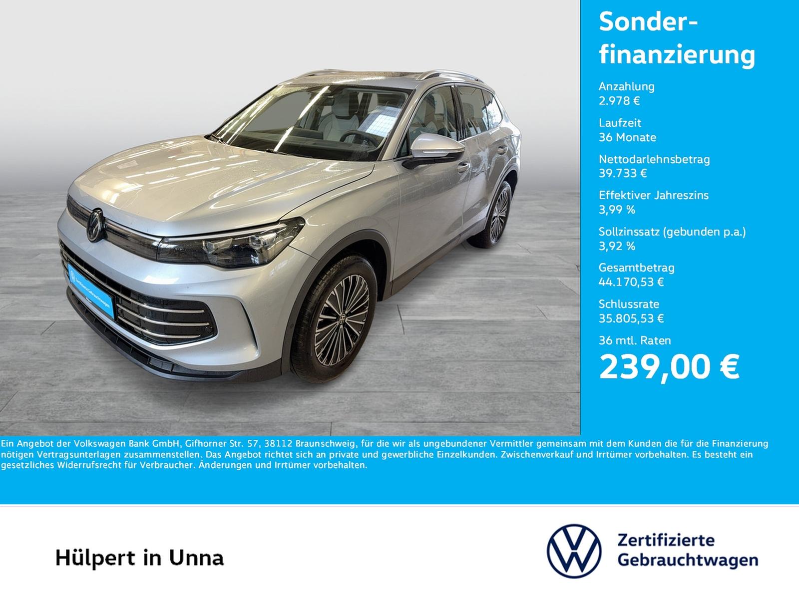 Volkswagen Tiguan 2.0 ELEGANCE 4X4 LEDER PANO AHK CAM