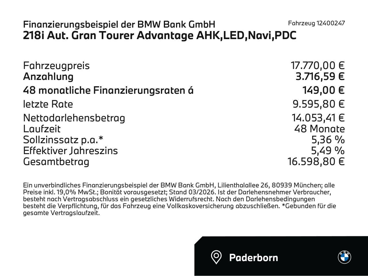 BMW 218i Aut. Gran Tourer Advantage AHK,LED,Navi,PDC