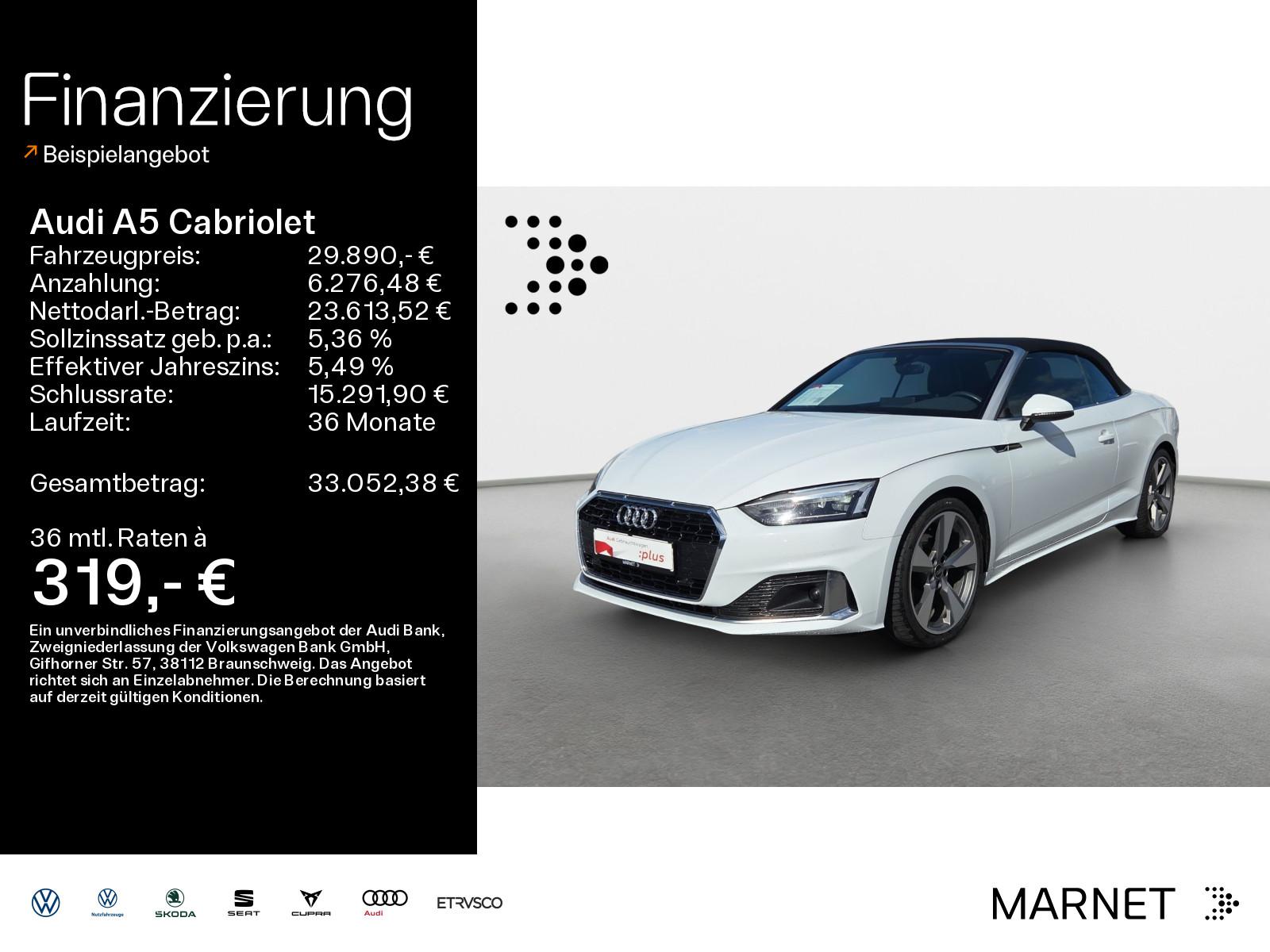 Audi A5 35 Cabriolet 2.0 TDI S-line Navi*AHK*Leder*SH