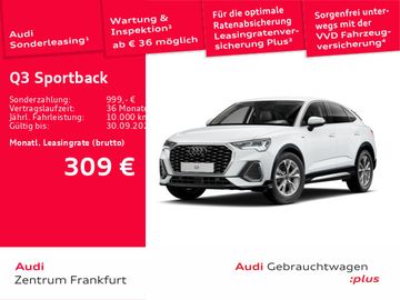 Audi Leasingangebot: Audi Q3 Sportback 35 TFSI S-LINE +AHK+SHZ+LED+ACC+VC+