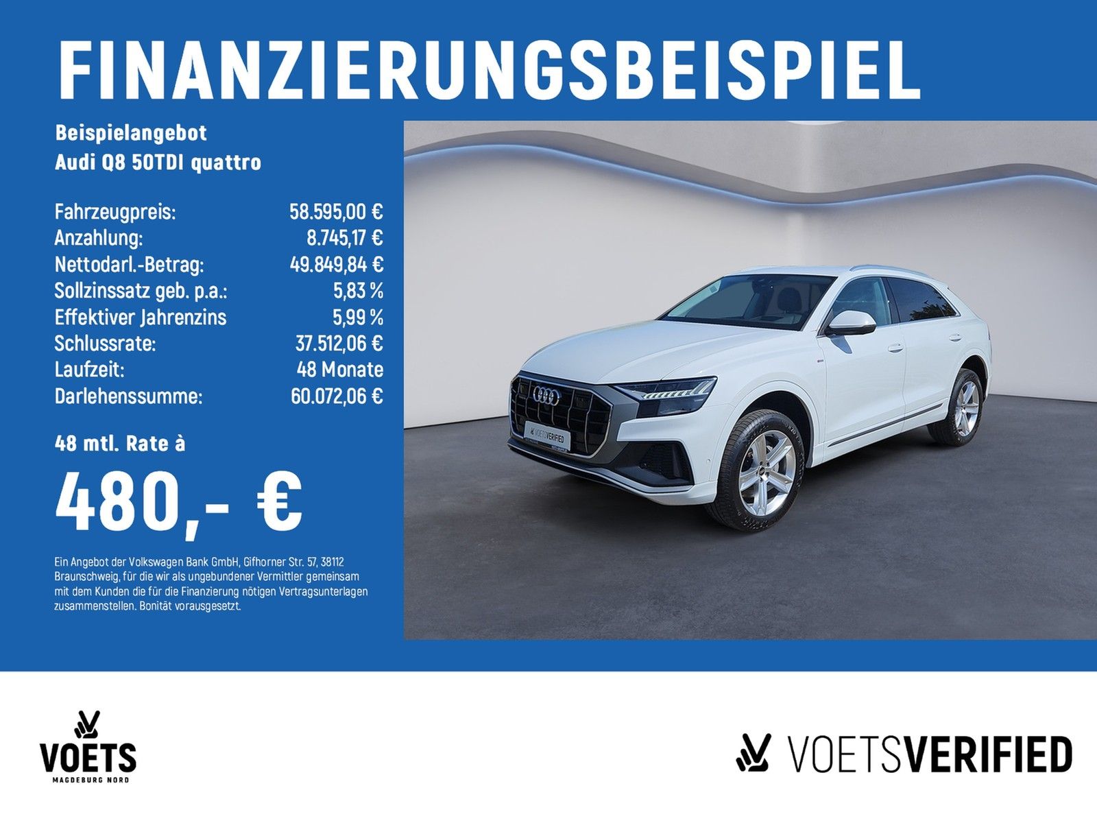 Audi Q8 50TDI quattro S-Line HD MATRIX+HUD+B&O+AHK+