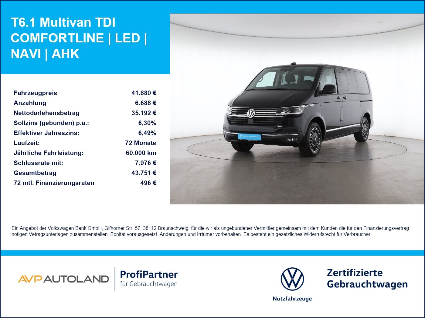 Volkswagen T6.1 Multivan TDI COMFORTLINE | LED | NAVI | AHK foto 1