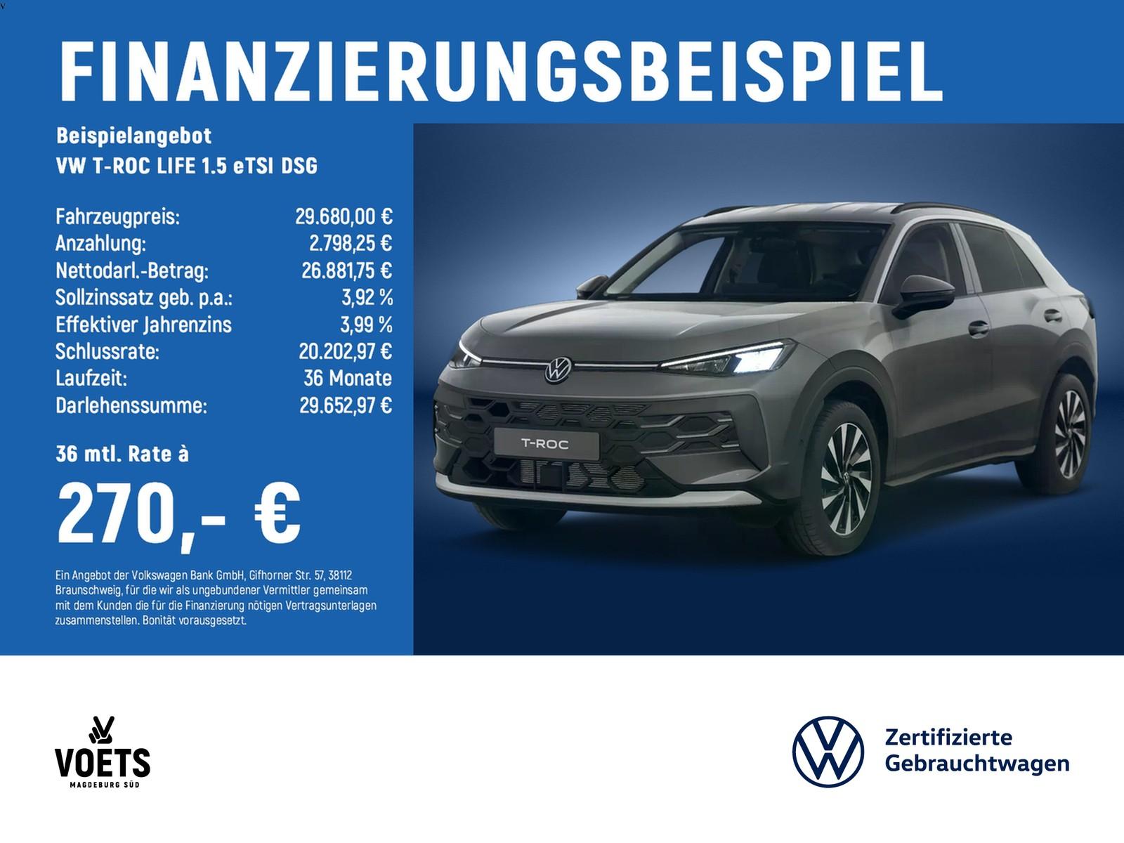 Volkswagen T-Roc LIFE 1.5 eTSI DSG LED+NAVI+KAMERA+ACC+IDA