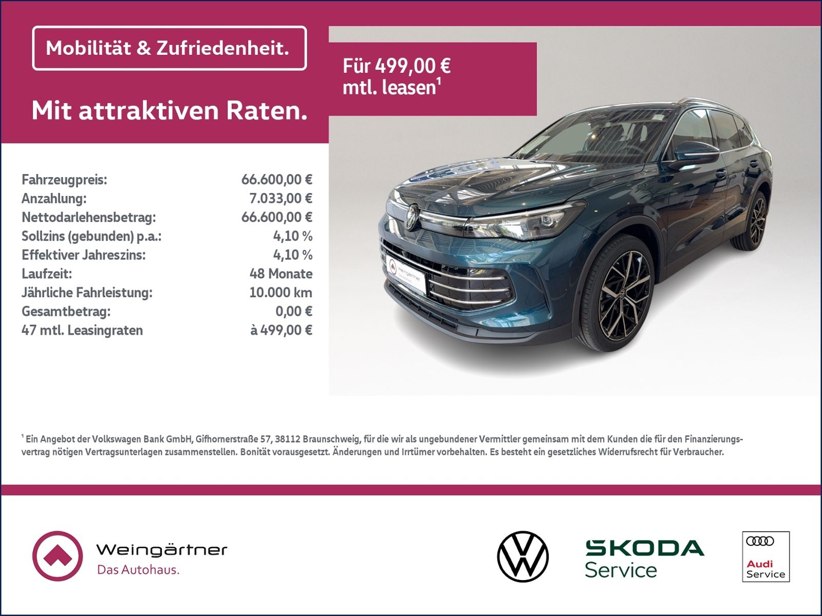 Volkswagen Tiguan Elegance 2.0 TDI 4MOTION, AHK, Navi, 20"