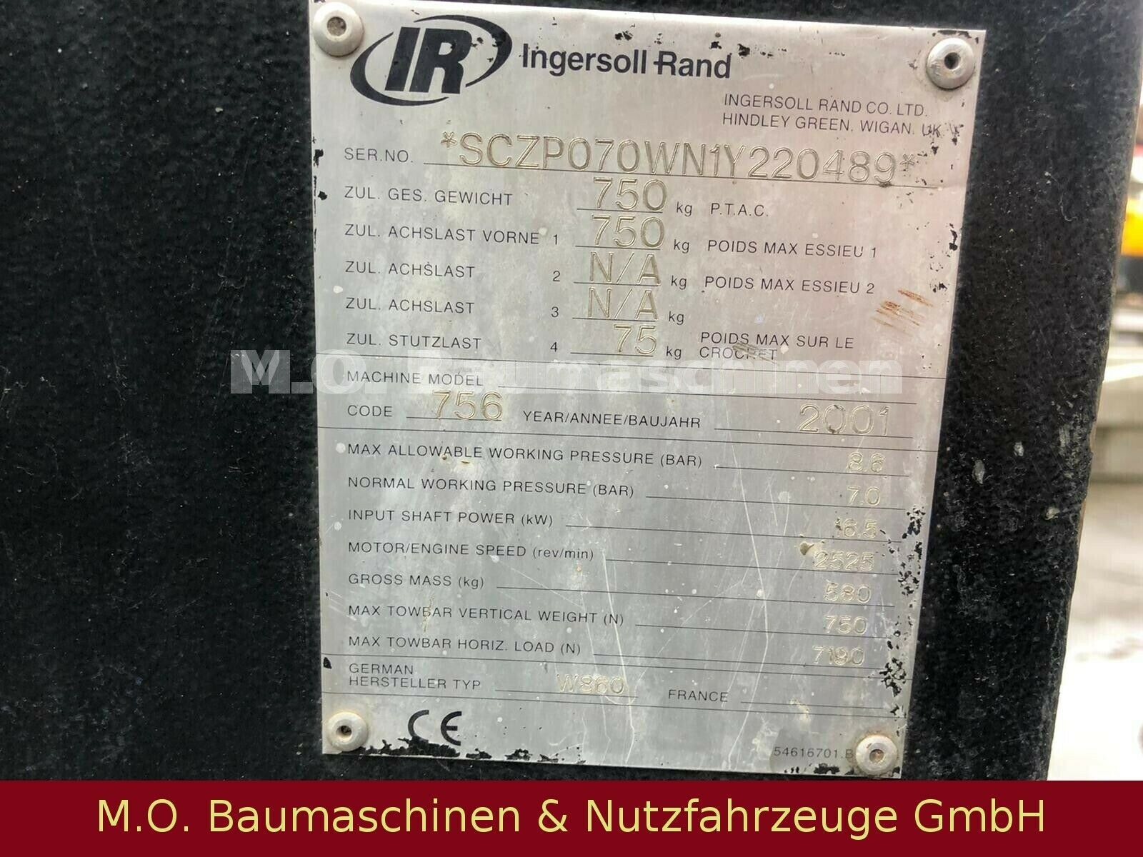 Fahrzeugabbildung Andere Ingersoll-Rand / Kompressor / 7 bar / 750 Kg