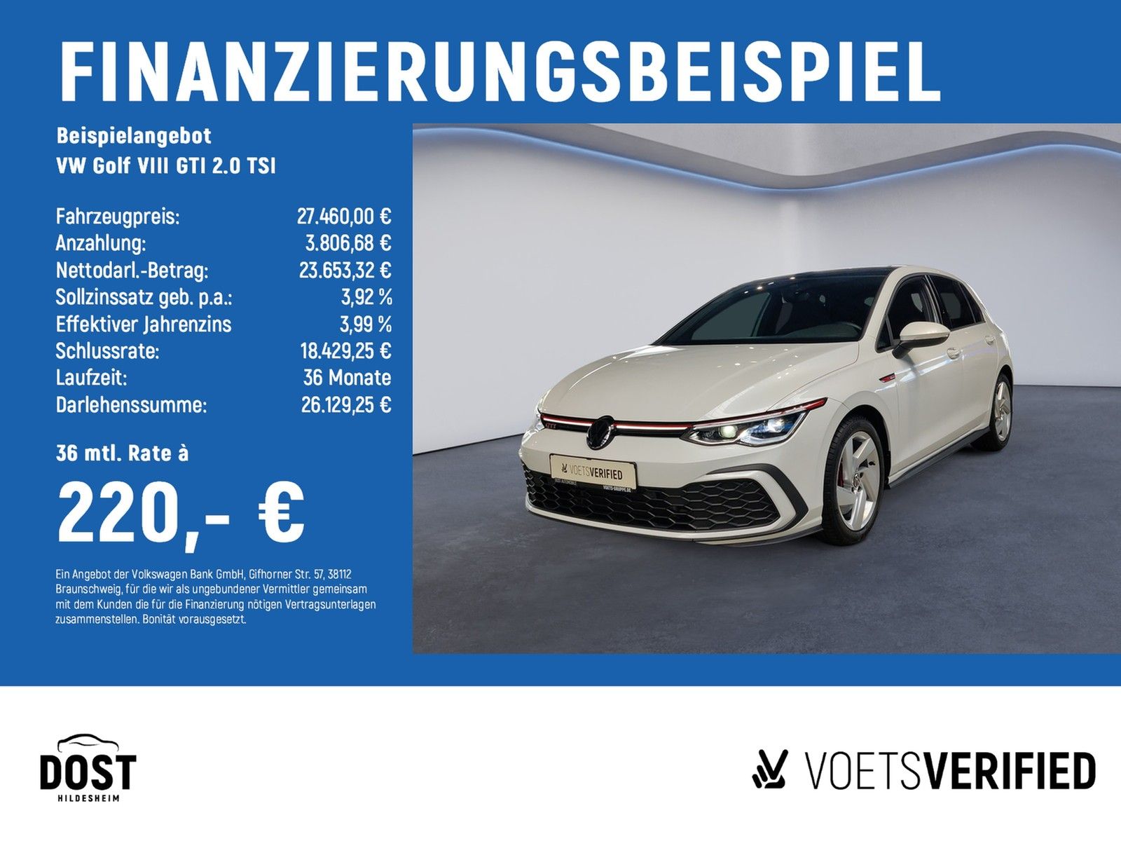 Volkswagen Golf VIII GTI 2.0 TSI KLIMA+PANO+REAR VIEW