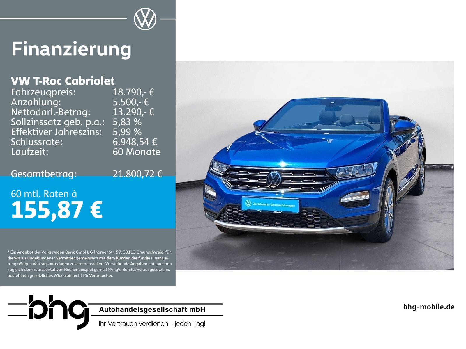 Volkswagen T-Roc Cabriolet 1.0 TSI *STYLE* #ACC #NAVI #APP-