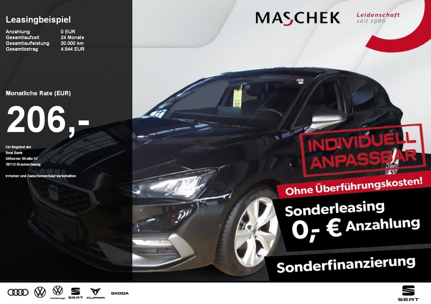 Seat Leon FR 2.0 TDI DSG Navi RearView Sitzh. ACC Amb