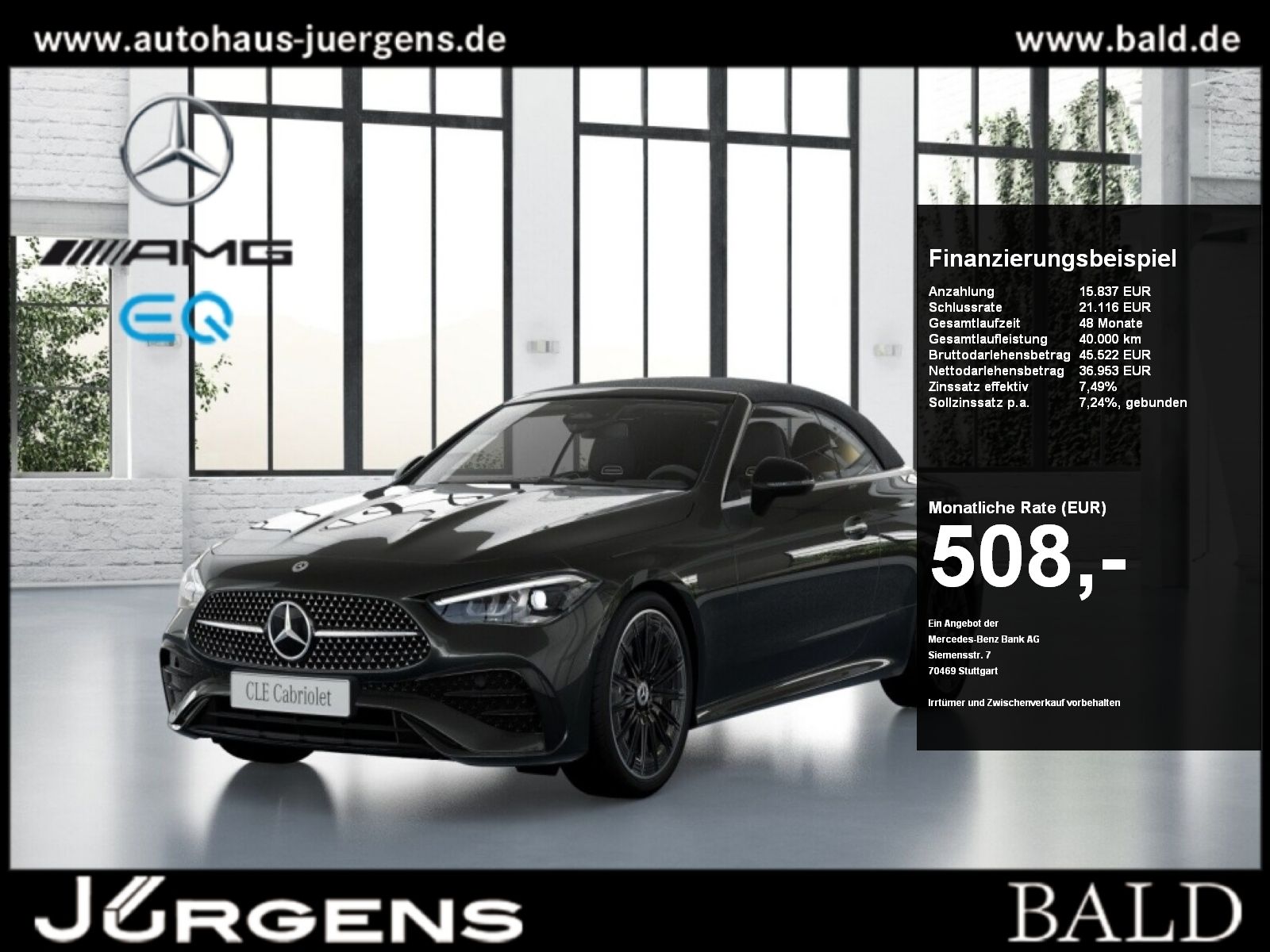 MERCEDES-BENZ CLE 200 Cabrio AMG-Sport/LED/Cam/Night/Memo/Totw