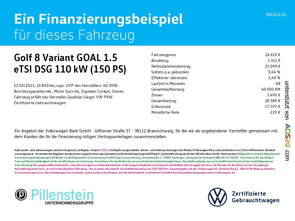 Volkswagen Golf 8 Variant GOAL 1.5 eTSI DSG NAVI ACC SHZ AP foto 2