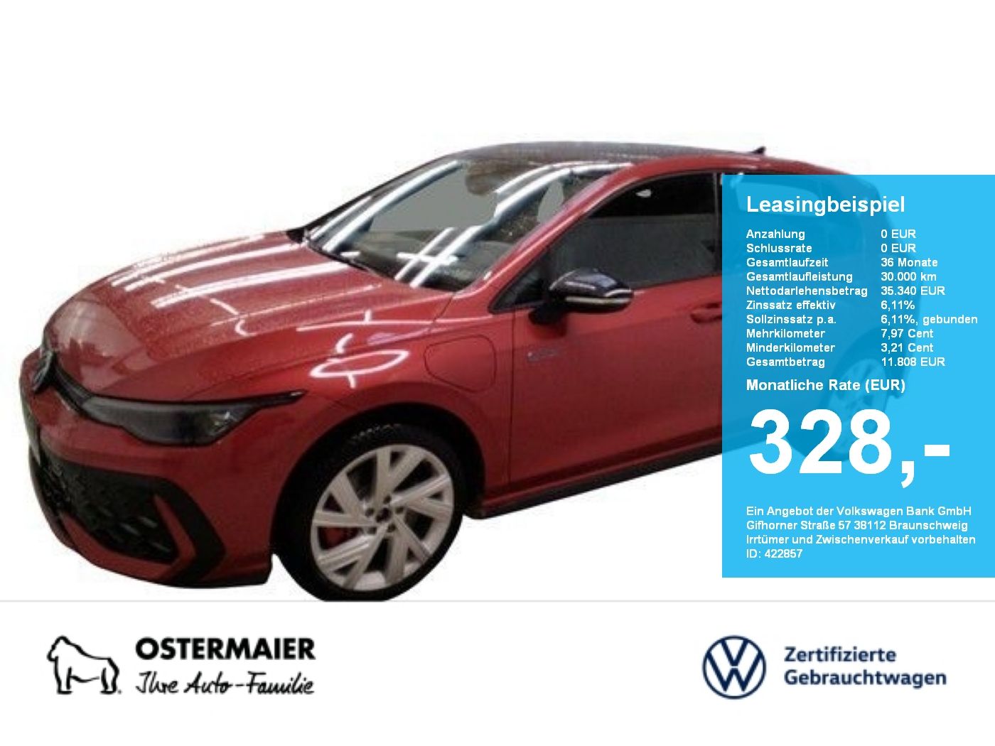 Volkswagen Golf VIII GTE BLACK STYLE 1.5eTSI 272PS DSG HYBR