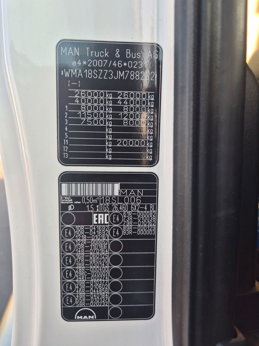 Fahrzeugabbildung MAN TGS 26.460 6x2 Baustoff / Hiab 177 K