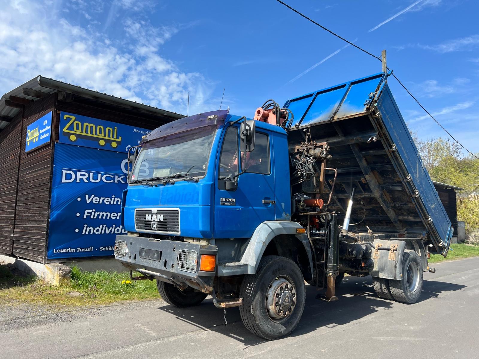 MAN 18.264/3-SeitenKipper/4x4 Allrad/KRAN Atlas100.1