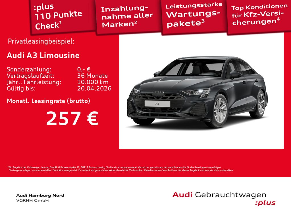 A3 Limousine 30 TFSI S line S tronic Navi Sound