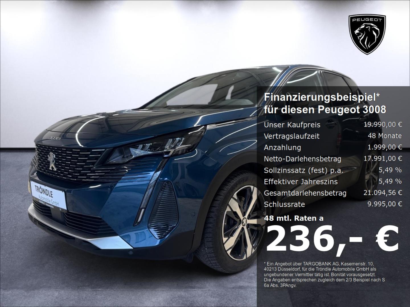 Peugeot 3008 Allure Hybrid 225 Navi Leder Digitales Cock