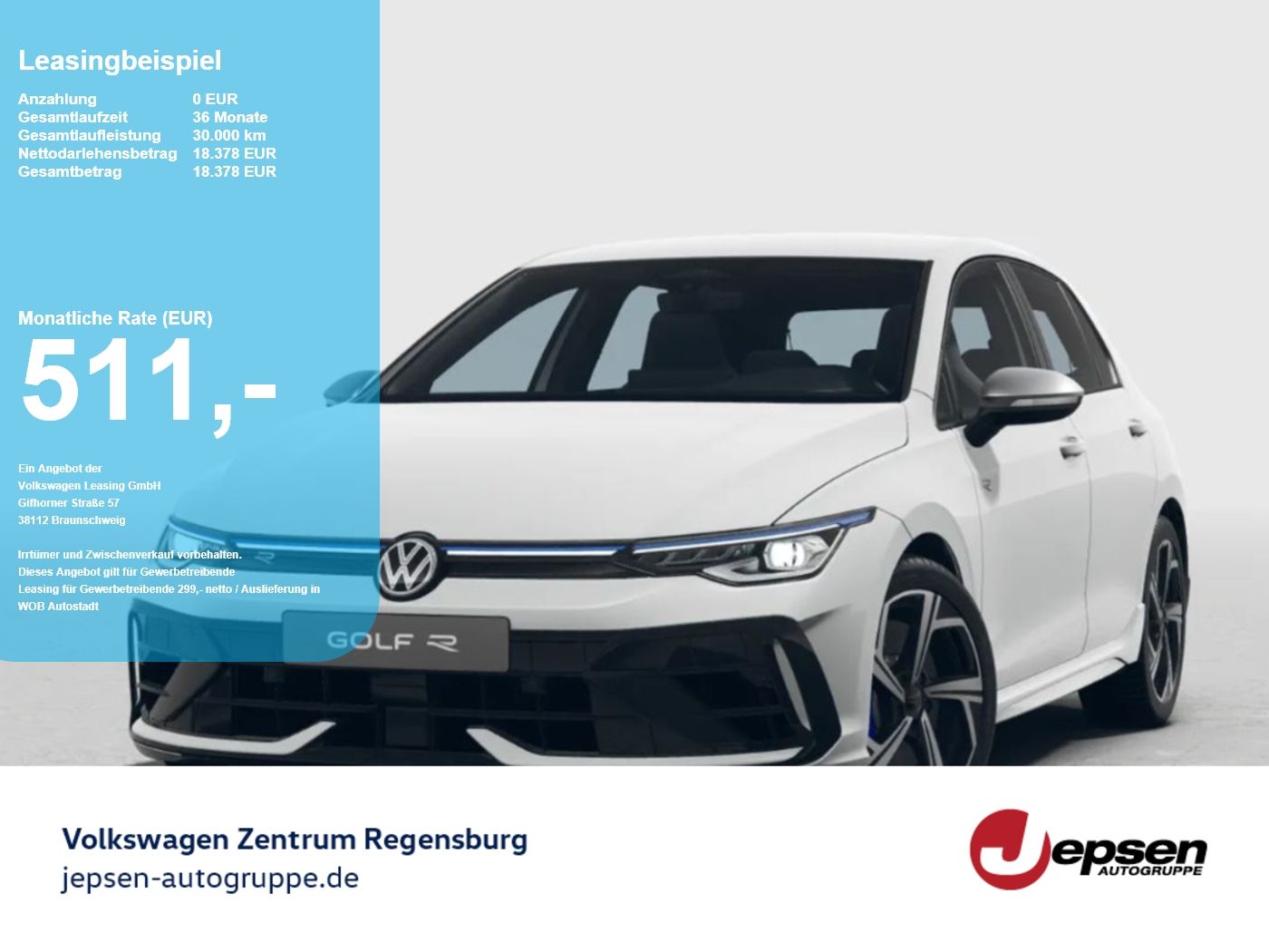 Volkswagen Golf R 4MOTION DSG für Gewerbetreibende