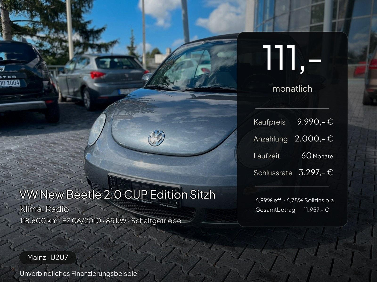 Volkswagen New Beetle 2.0 CUP Edition Sitzh. Klima. Radio