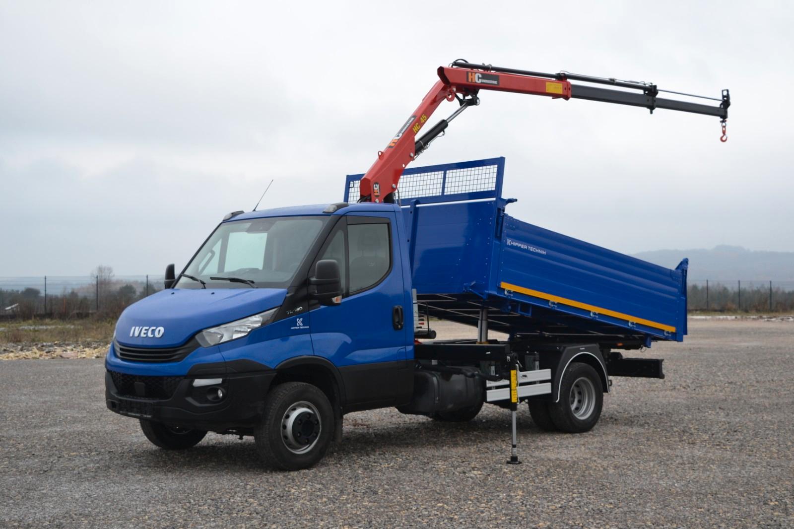 Iveco Daily 72C18 Neu Kipper und Kran HC 70C18 AHK