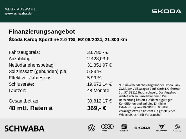 Skoda Karoq Sportline 2.0TSI 4x4 DSG *GRA*R-KAM*LED*18