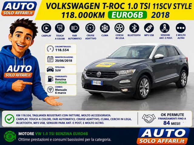 VW Volkswagen T-Roc 1.0 TSI STYLE 115CV EURO6B CARP