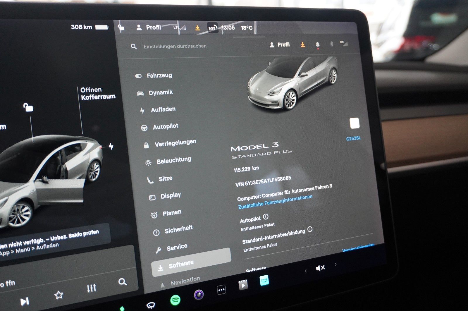 Fahrzeugabbildung Tesla Model 3 Standard Range Plus NAVI/KAMERA/SH/PANO