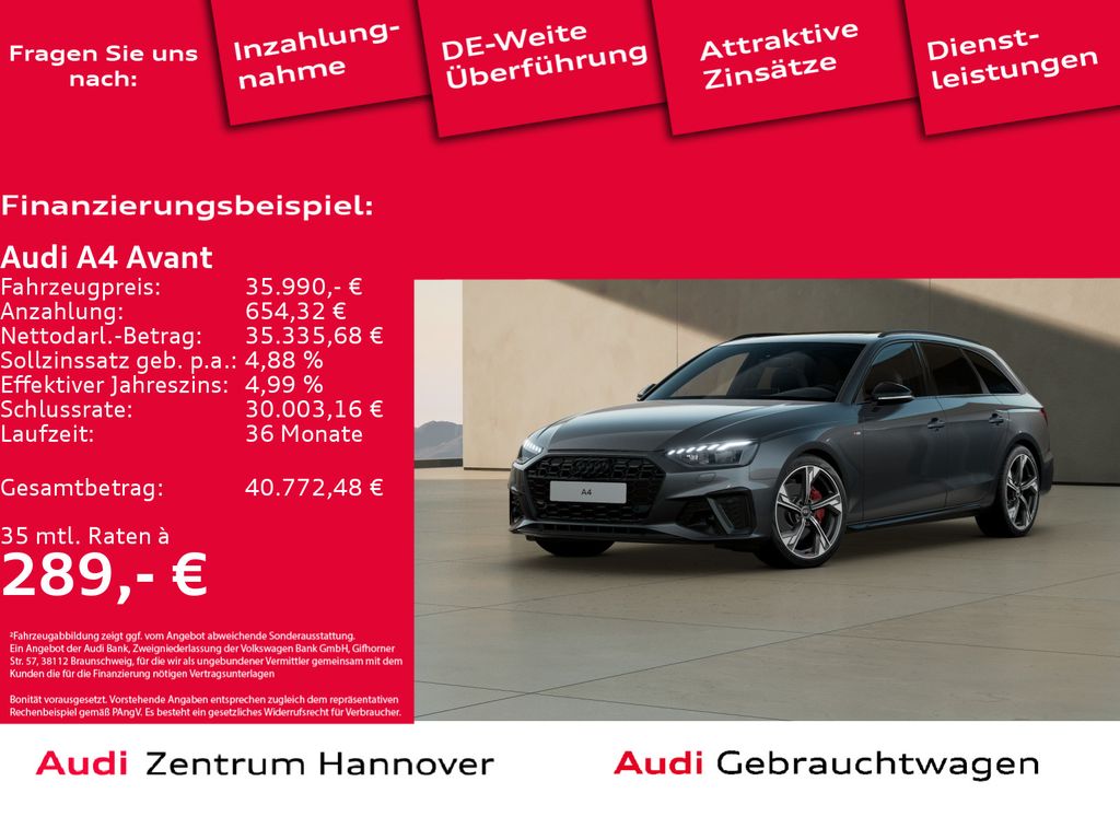 A4 Avant S line 40 TFSI Matrix B&O Pano Kamera A