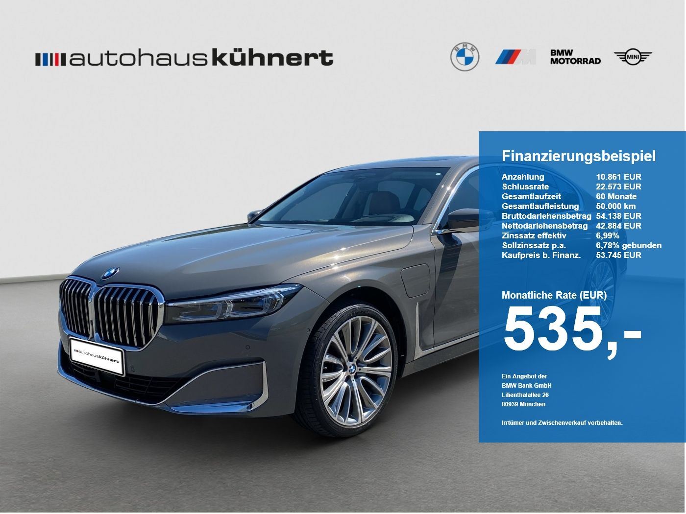 BMW 745Le xDrive Laser ACC Luft Pano 360° HUD H&K DA