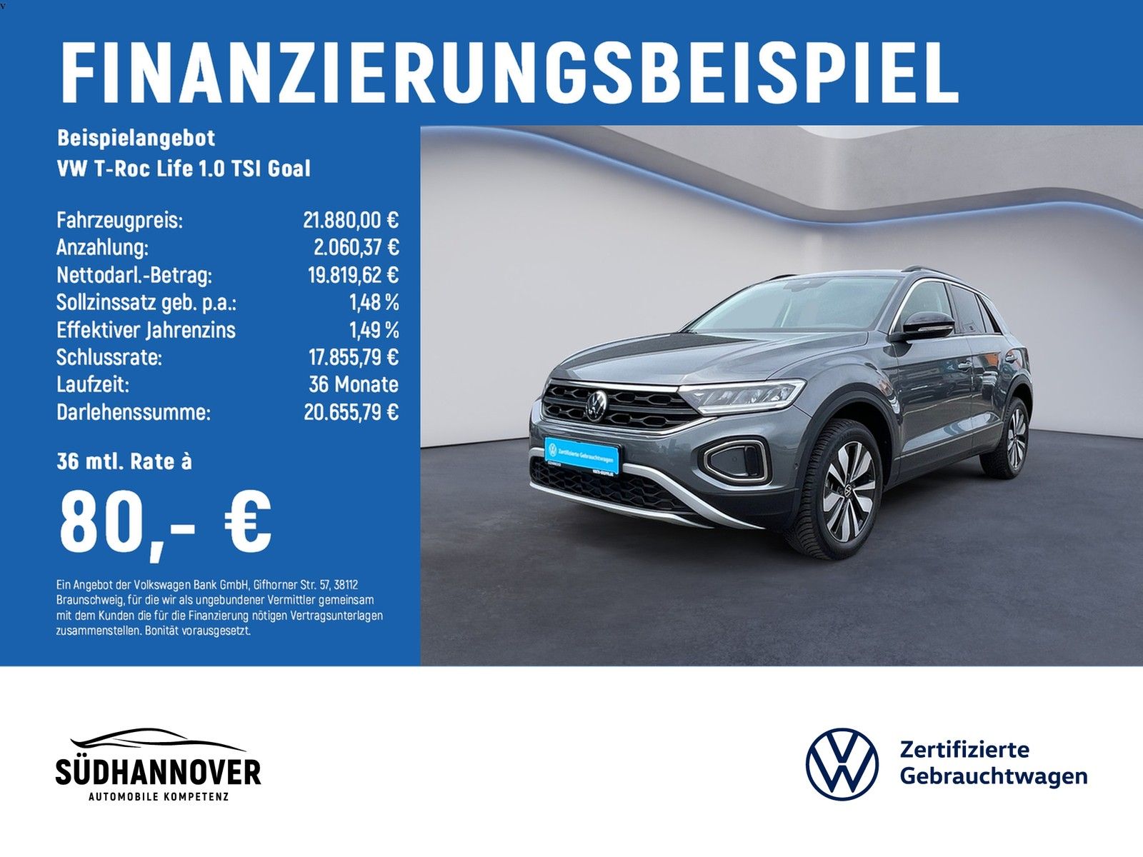 Volkswagen T-Roc Life 1.0 TSI Goal STANDHZG+PDC+SHZ
