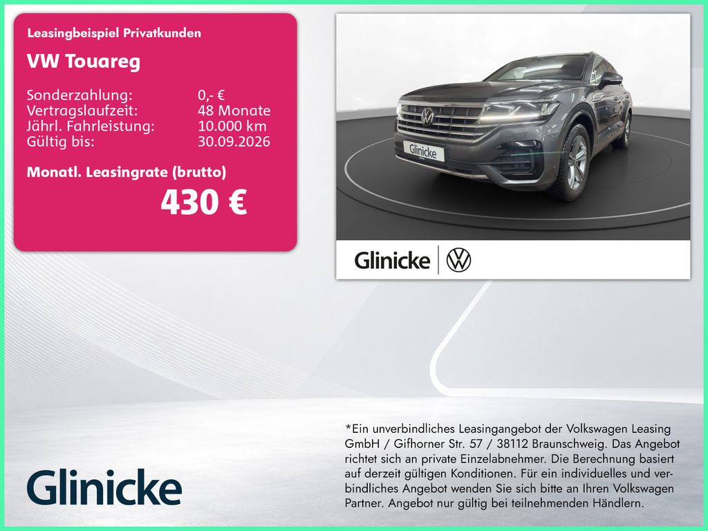 Abbildung Leasingangebot Volkswagen Touareg 3.0 TDI 4M Elegance AHK LED LM 19" Navi