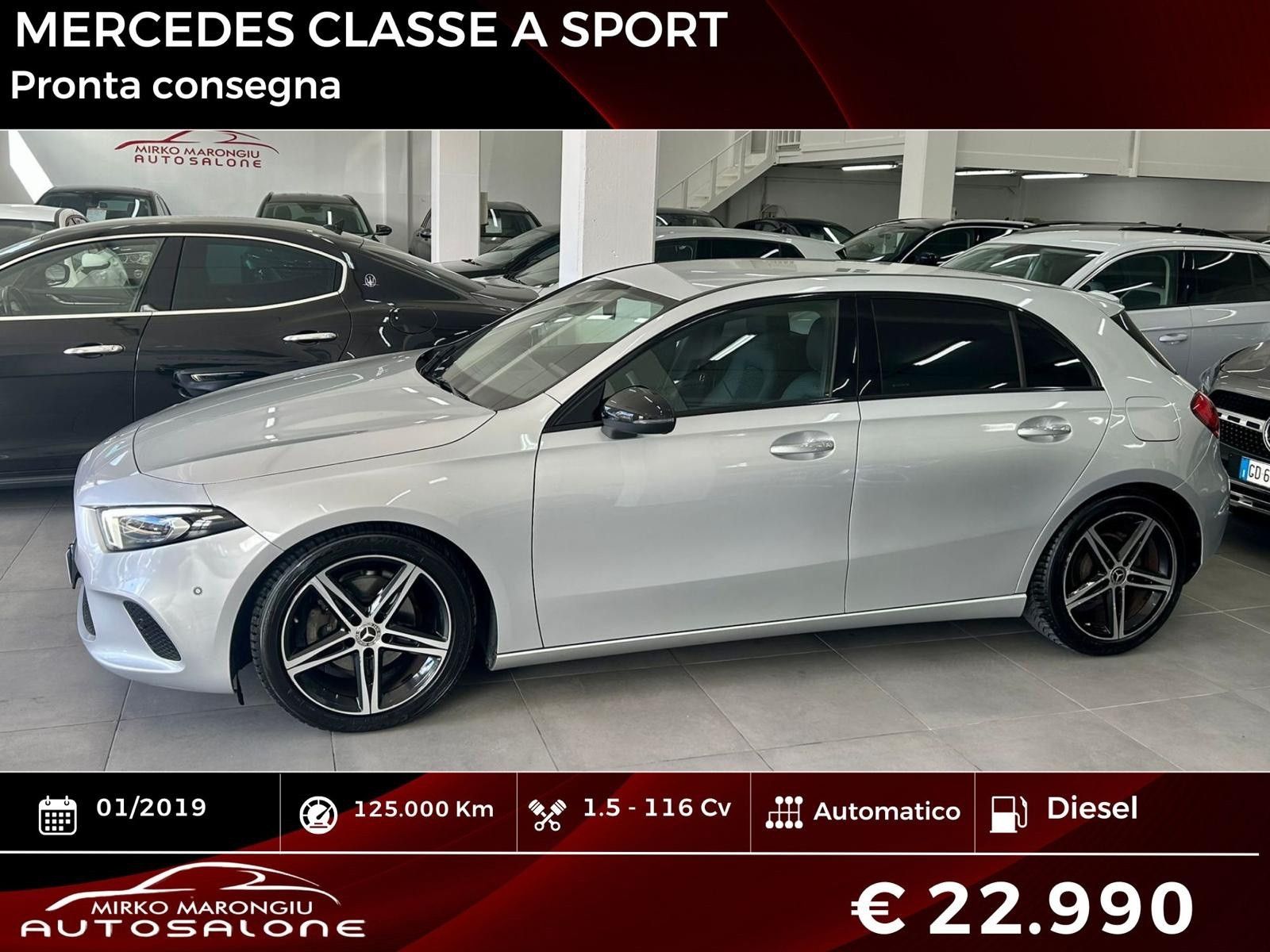 MERCEDES-BENZ Mercedes CLASSE A 180 d Automatic Sport FINANZIA