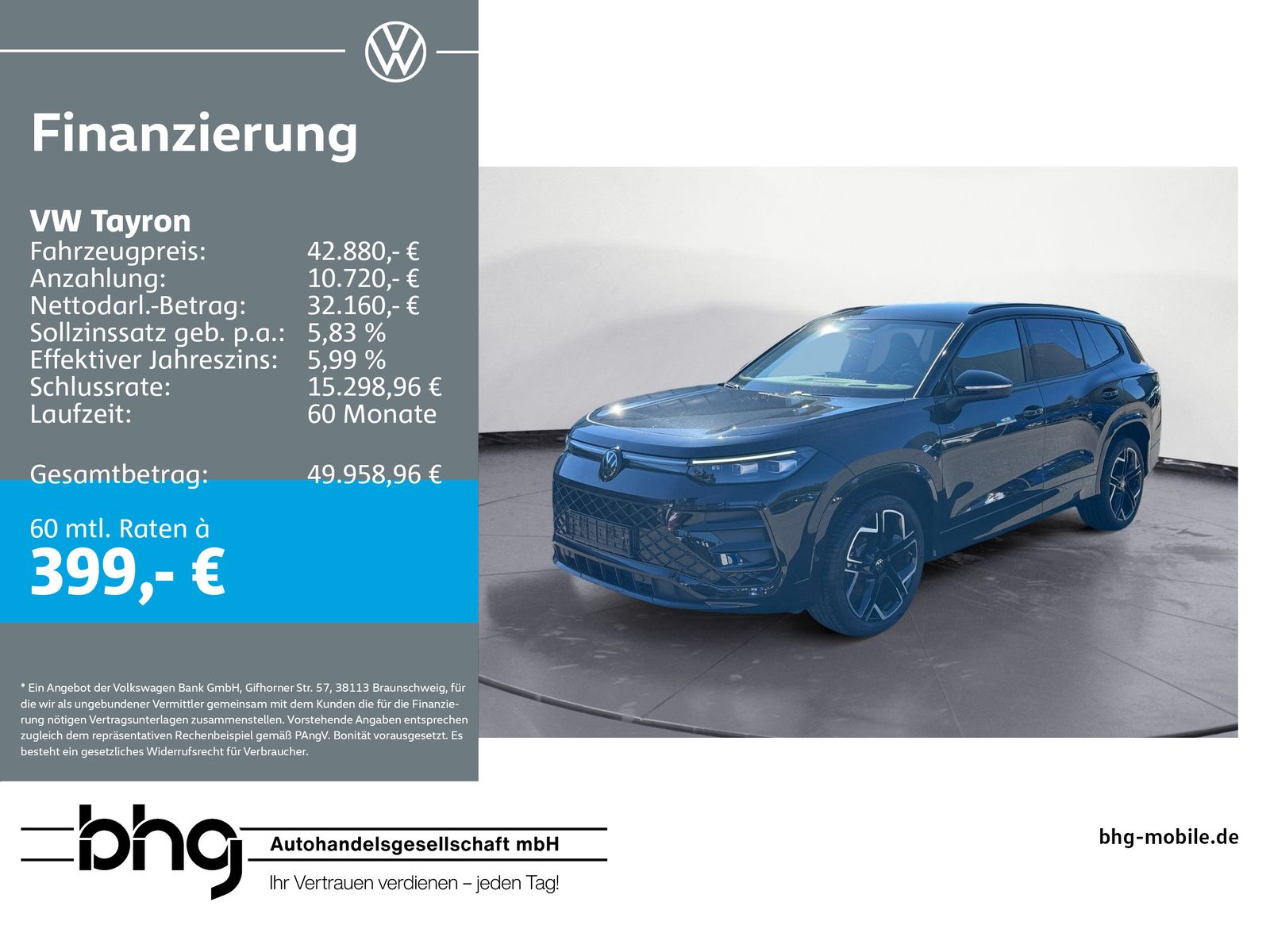 Volkswagen Tayron R-Line 2,0 l TDI SCR 4MOTION 7-Gang-Doppe