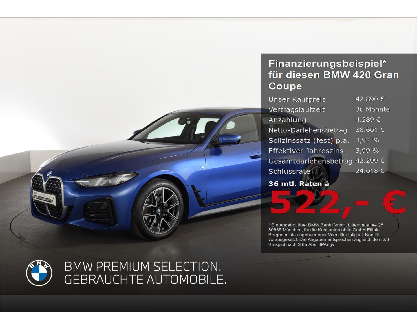 BMW 420 Gran Coupe i M Sport Anhängerkupplung Ambien