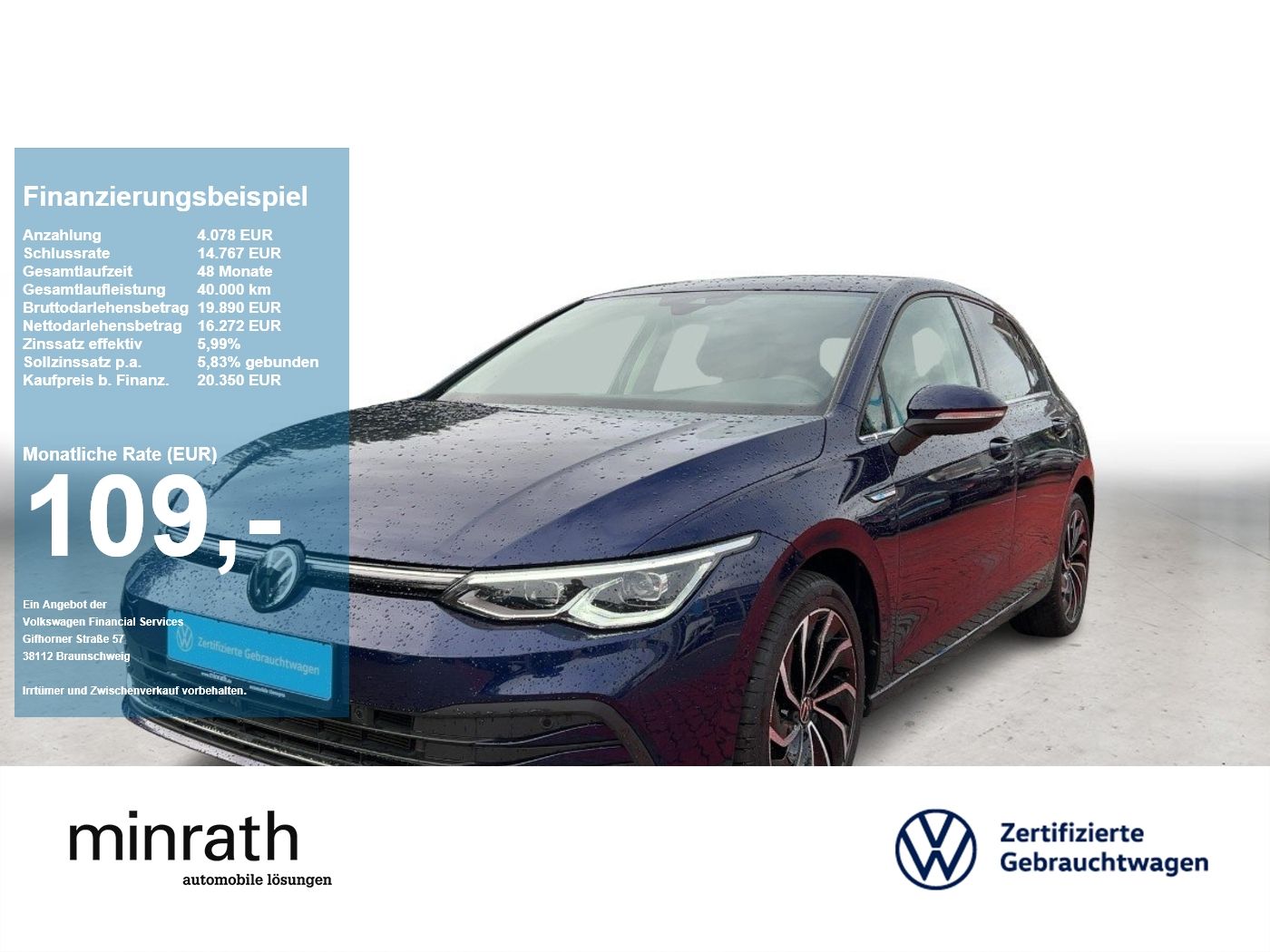 Volkswagen Golf VIII Style 2.0 TDI DSG AHK+ACC+LED+NAVI+RFK