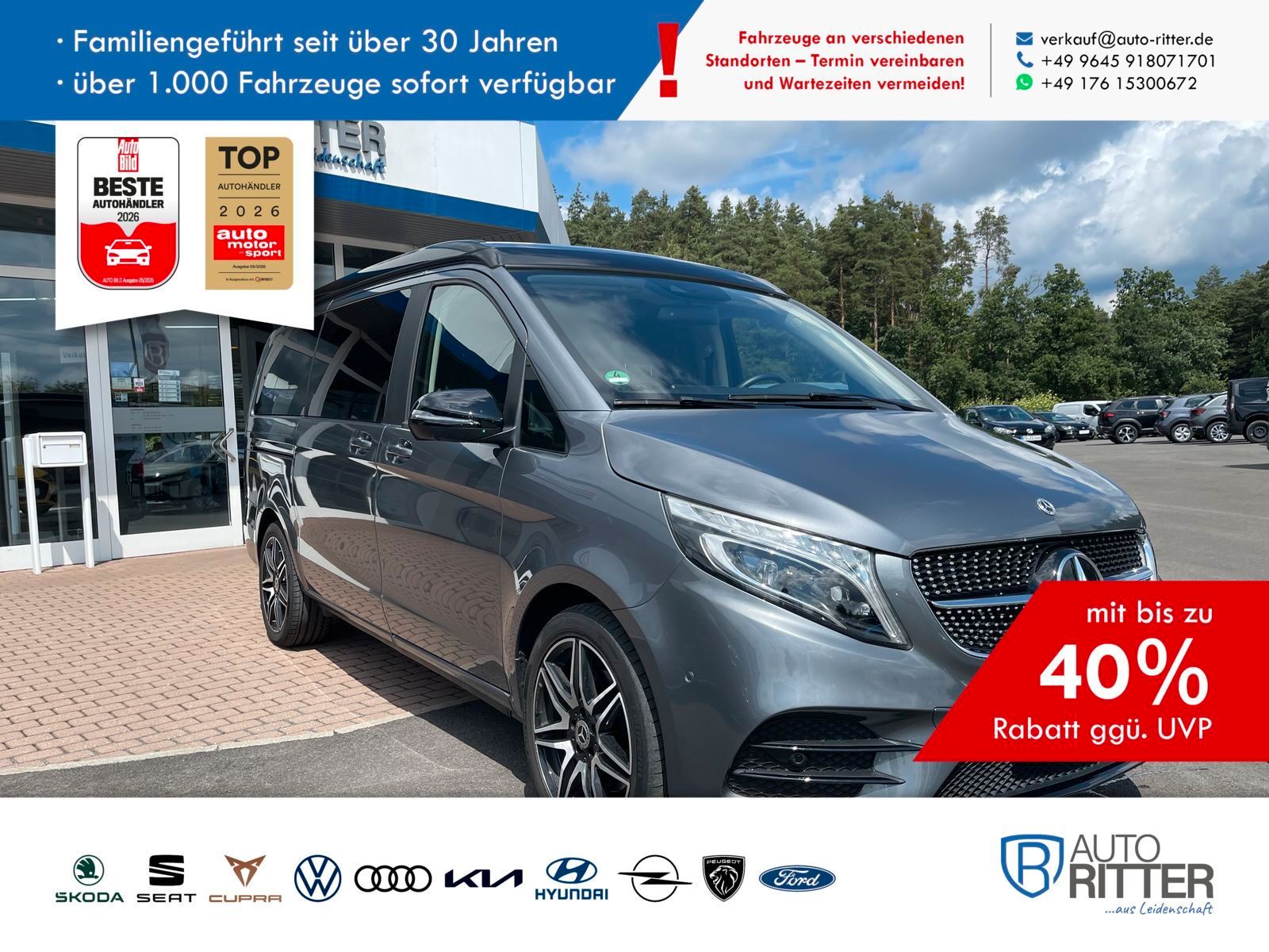MERCEDES-BENZ V 250 AMG-Line d AMG Marco Polo Carbon+AHK+AC...