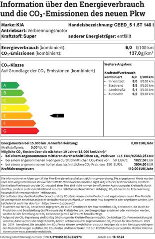 Kia CEED_5 1.5T*140PS*DCT7*GT-Line*Technologiepaket