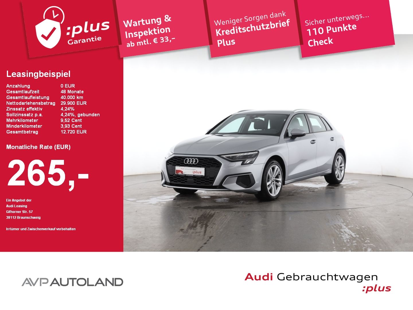 Audi A3 Sportback 30 TDI KAMERA 8-fach bereift