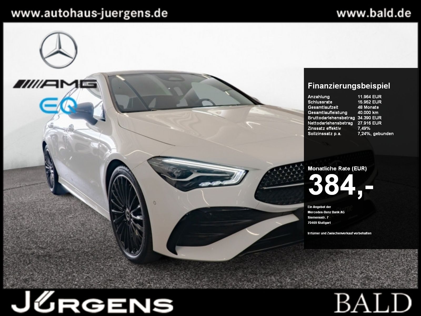 MERCEDES-BENZ CLA 250 4M SB AMG-Sport/Cam/Pano/Night/Totw/19'