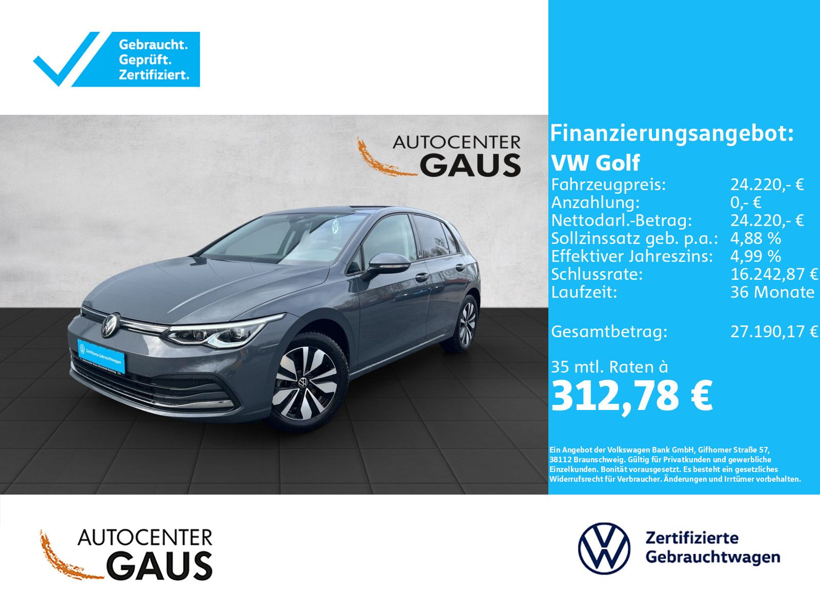 Golf VIII Move 1.0 TSI Navi*LED*ACC*Kamera