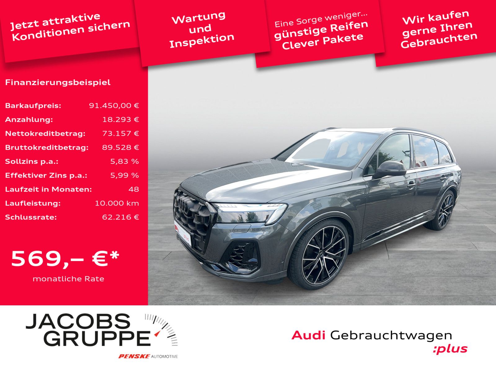 AUDI SQ7 Black+/S-Sitze+/HuD/Laser/HD Matrix/Pano/STH