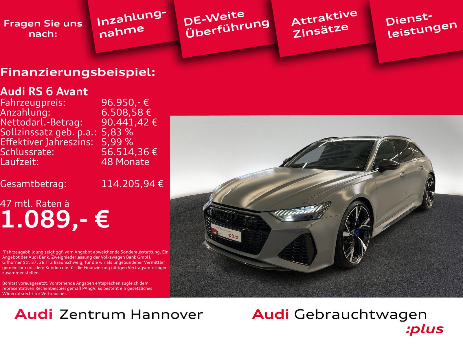 Audi RS 6 Avant 4.0 TFSI Dynamik Plus Pano Head-Up La