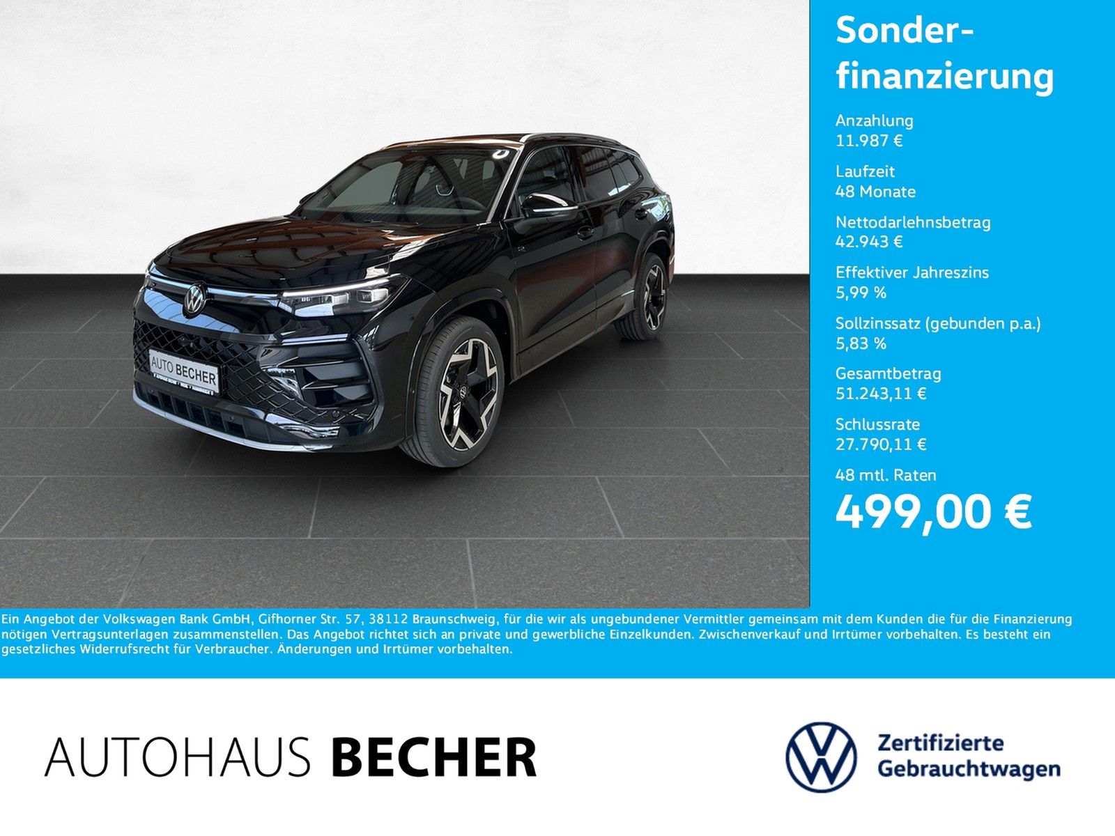 Volkswagen Tayron R Line 2.0 TDI DSG 7-Sitzer AHK LED Navi foto 1